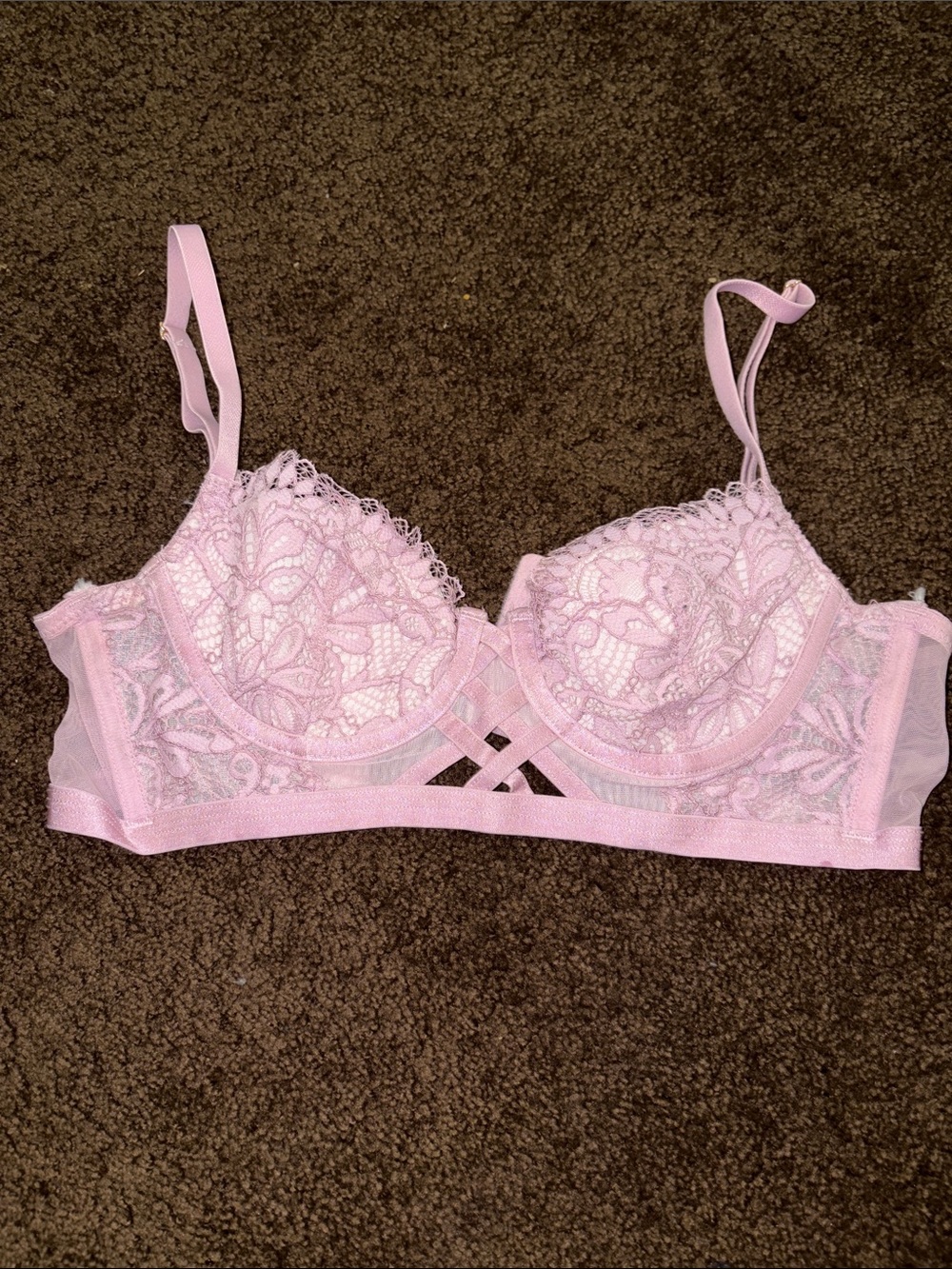 Adore Me Pink Lace Underwire Bra